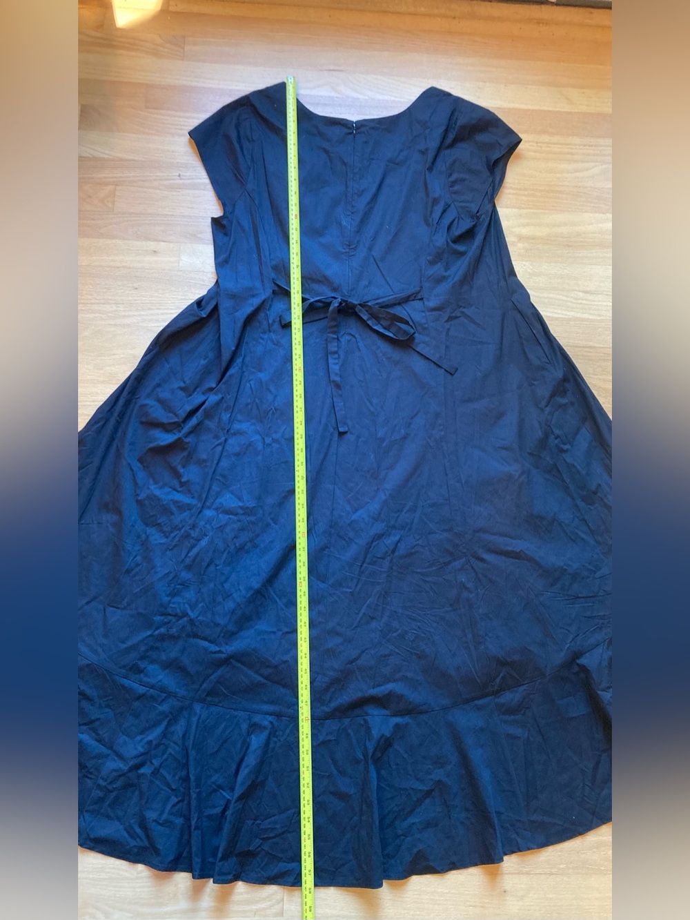 Universal Standard Black Cap-Sleeve A-Line Dress with Pockets - Large - Picture 6 of 8